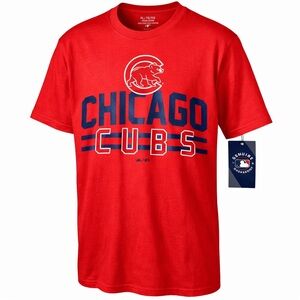 MLB Chicago Cubs Red Tee with Navy Logo